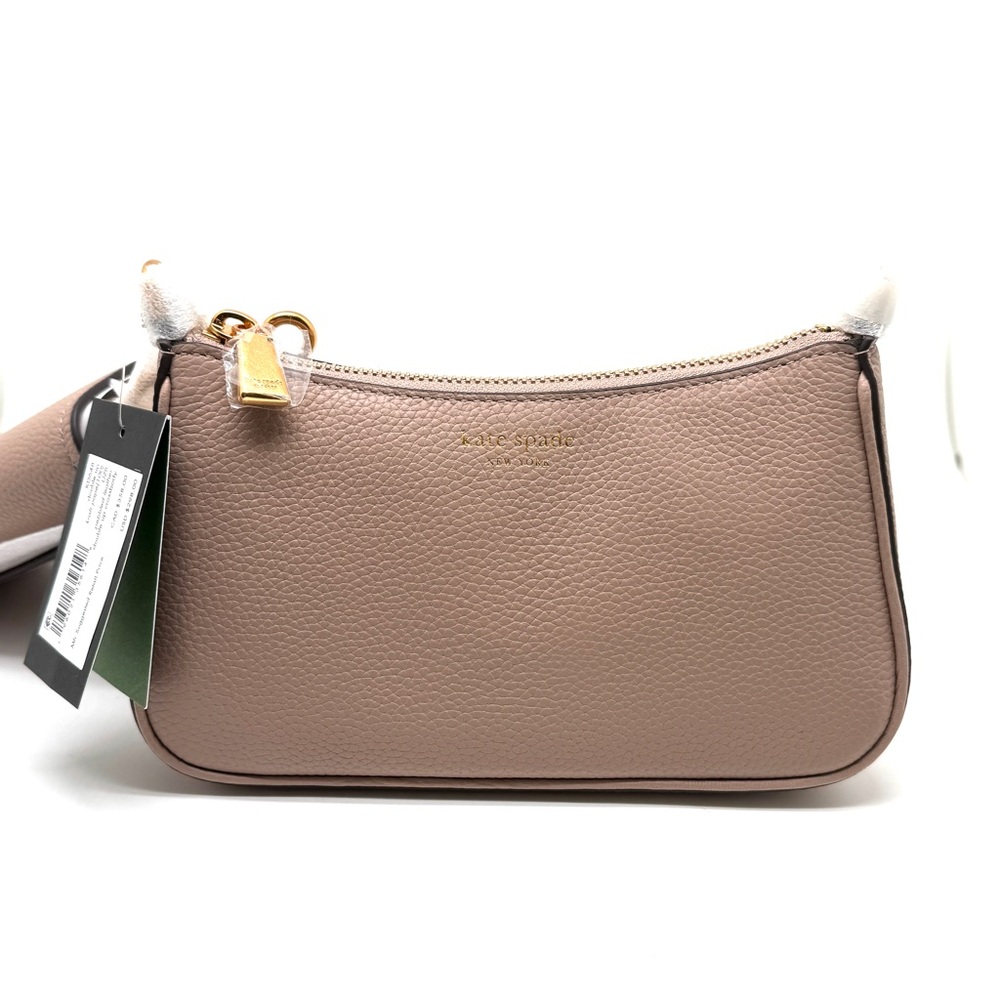 Kate Spade Double Up Crossbody Bag Kraft Paper Pebbled Leather - Picture 6 of 8